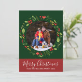 美しい植物学メリークリスマスリース写真 シーズンカード (スタンド正面)