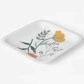 美しい植物学的花柄パターン ペーパープレート (傾斜あり)