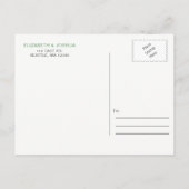 美しい植物性の緑Save the Date 案内ポストカード (裏面)