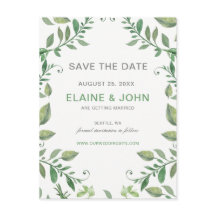 美しい植物性の緑Save the Date