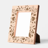 美しい植物性カップルのモノグラム記念日 レーザー彫刻フレーム (左)