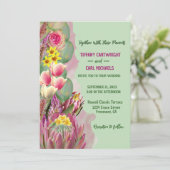 美しい植物性フローラガーデングリーン結婚ズ 招待状 (スタンド正面)