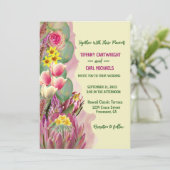 美しい植物性フローラ庭園の結婚式 招待状 (スタンド正面)