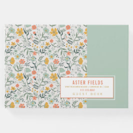 美しい植物花をパーソナライズ ゲストブック