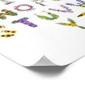 美しい植物花アルファベットベビー子供部屋 ポスター (角)