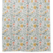 美しい植物花柄 シャワーカーテン (正面)