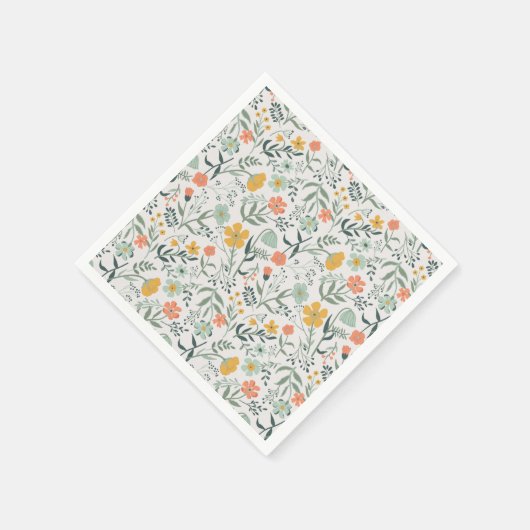 美しい植物花柄 スタンダードカクテルナプキン (角)