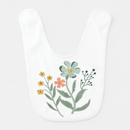 美しい植物花柄 ベビービブ