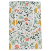 美しい植物花柄 ミディアムペーパーバッグ (正面)