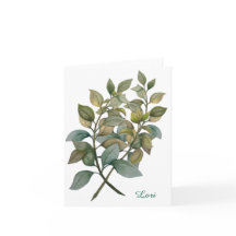 美しい植物/バジル折り畳みグリーティングカード