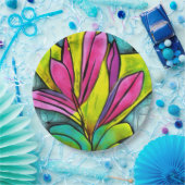 美しい植物 ペーパープレート (パーティー)