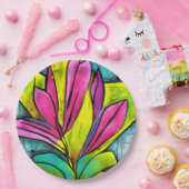 美しい植物 ペーパープレート (パーティー)