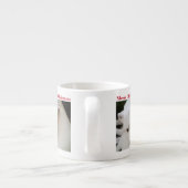 美しい極可愛い白い子犬のクリスマス エスプレッソカップ (裏面)