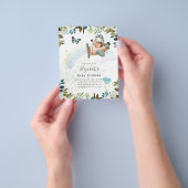 美しい楽しいパイロットベイビーボーイズシャワー招待状 チラシ (手)