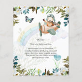 美しい楽しいパイロットベイビーボーイズシャワー招待状 チラシ (裏面)