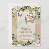 美しい楽しいパイロットベイビーボーイズシャワー招待状 招待状 (正面)