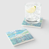 美しい楽園の夢の中のユニコーン オーダーメイド ストーンコースター (横)