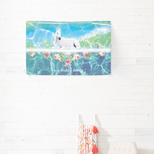 美しい楽園の夢の中のユニコーン オーダーメイド 横断幕 (インサイチュ)