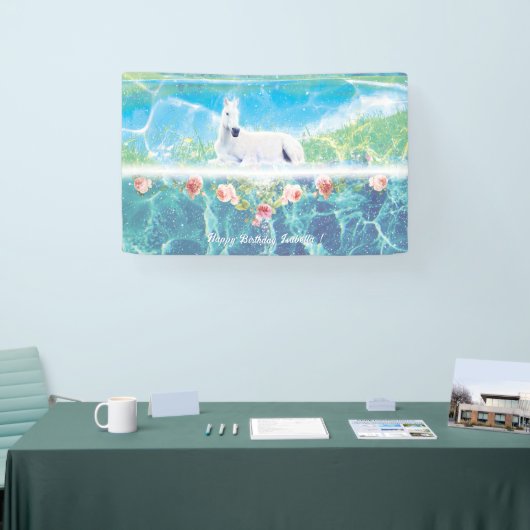 美しい楽園の夢の中のユニコーン オーダーメイド 横断幕 (トレードショー)