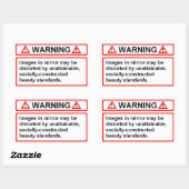 美しい標警告準 長方形シール (シート)