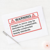 美しい標警告準 長方形シール (封筒)