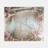 美しい樺の木ツリーズカントリーリバー フリースブランケット (正面(横))