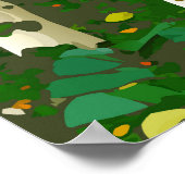 美しい樺の木ツリーフォレストランドスケープ ポスター (角)