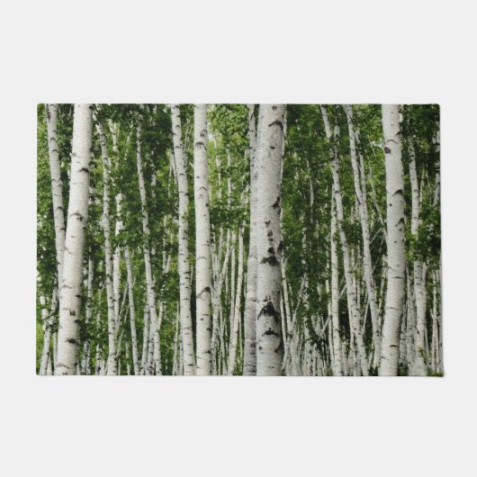 美しい樺の木ツリーフォレスト ドアマット (正面)