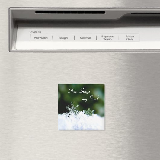 美しい歌を歌う私の心の冬のスノーフレーク・マグネット マグネット (インサイチュ (食洗機))