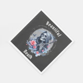 美しい死のヴィンテージ死神フローラグリッター スタンダードランチョンナプキン (角)