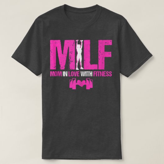 美しい母と恋のフィットネスハートダンベル Tシャツ (デザイン正面)