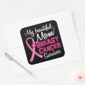 美しい母の乳がん生存者の娘の息子 スクエアシール (封筒)