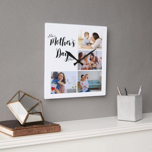 美しい母の日のギフトウォールクロック スクエア壁時計 (オフィス)