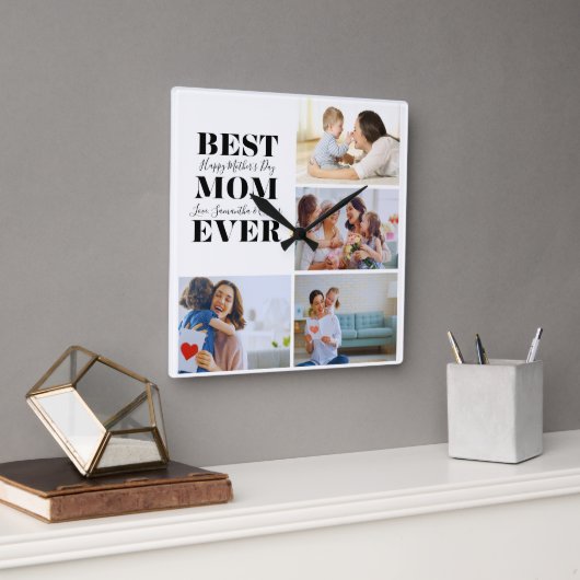 美しい母の日のギフトウォールクロック スクエア壁時計 (オフィス)