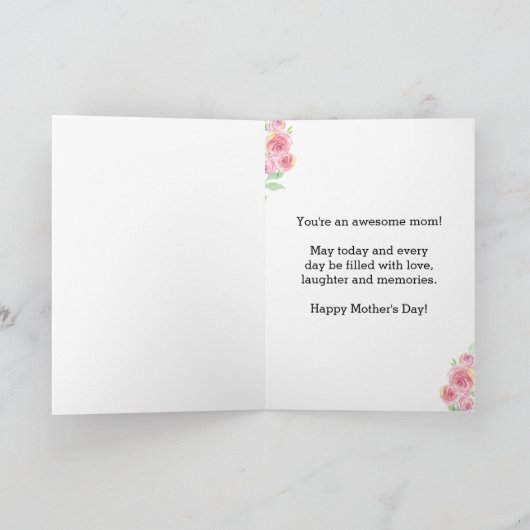 美しい母の日の娘 カード (内部)