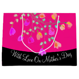 美しい母の日の花のギフトトートバッグ ラージペーパーバッグ