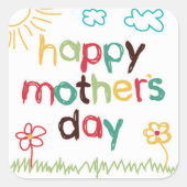 美しい母の日ステッカー スクエアシール (正面)