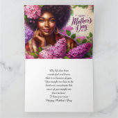美しい母の日パープルライラックフローラ カード (内部)