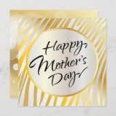 美しい母の日 ゴールドカリグラフィー 招待状 (正面/裏面)