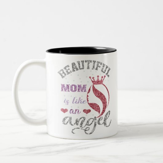 美しい母は天使のような存在だ ツートーンマグカップ (左)