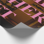 美しい母ギフト_ピンク_湖_茶色_家 ラッピングペーパー (角)