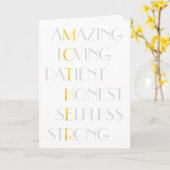 美しい母金ゴールドの折句の詩のタイポグラフィ カード (黄色い花)