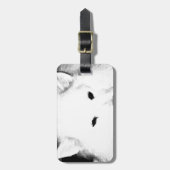 美しい毛皮で覆われたSamoyedの白犬 ラゲッジタグ (正面縦)