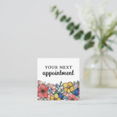 美しい民俗イエローブルーコーラルフローラル 予約カード (スタンド正面)