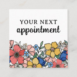 美しい民俗イエローブルーコーラルフローラル 予約カード