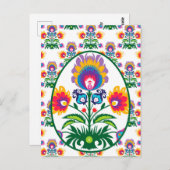 🐥美しい民俗カラフルピサンカイースター卵 ポストカード (正面/裏面)
