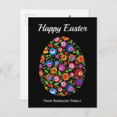 美しい民俗復活祭の卵とカスタム文字 ポストカード (正面/裏面)