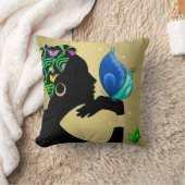 美しい民族女性の枕 クッション (ブランケット)