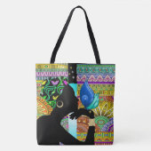 美しい民族女性オールオーバープリントトート トートバッグ (正面)