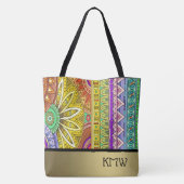 美しい民族女性オールオーバープリントトート トートバッグ (裏面)